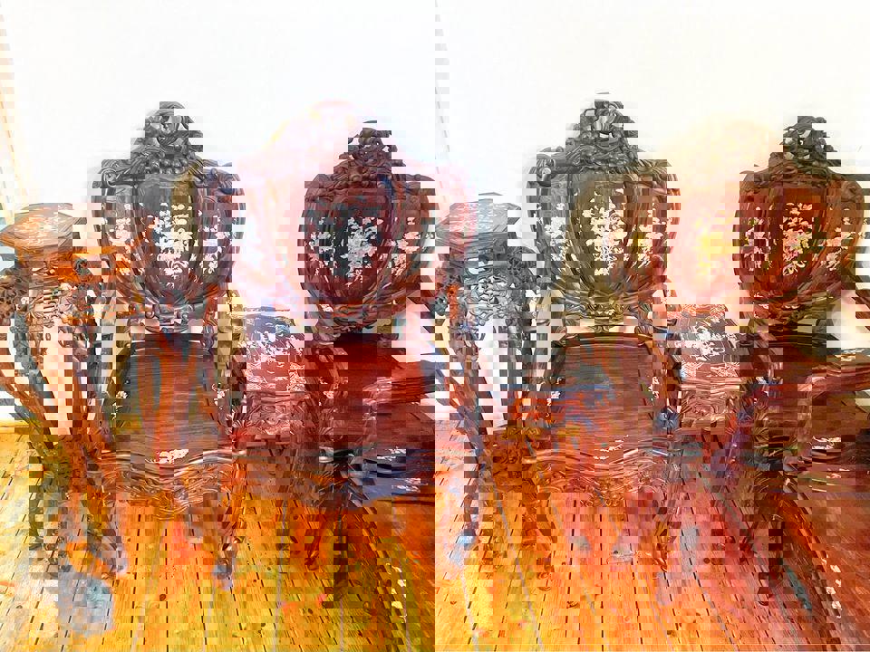 A set of Mother of Pearl Inlay Antique Chinese Armchairs 6 seats