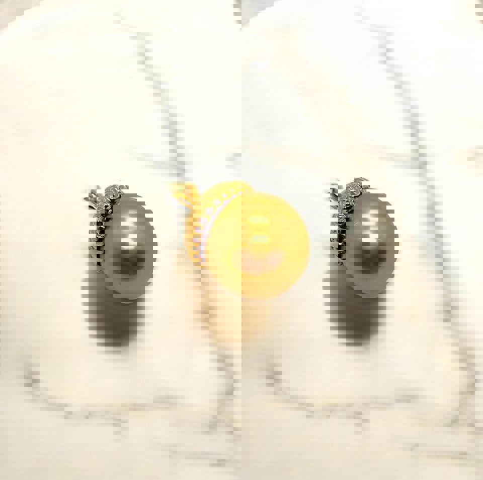 12mm S925 Seawater Gold Seawater Pearl Pendant with certificate