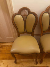 Load image into Gallery viewer, (200+50)x118x80h cm vintage dinner table with 6 matching leather chairs perfect
