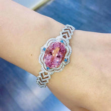 Load image into Gallery viewer, Silver bangle with a lot of shinning stones brand new unwanted gift
