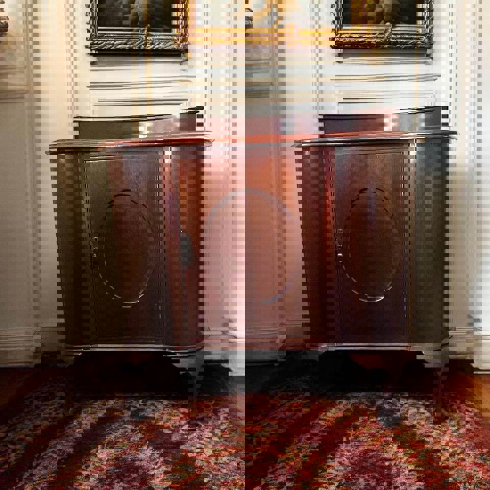 Vintage mahogany Kidney-Shaped Cabinet - Unique & Charming solid timber perfect condition