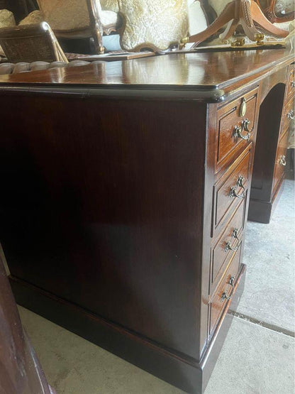 Antique 80 years+ walnut solid timber desk excellent condition pure brass acce