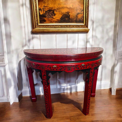 Antique Chinese Transformable Dining Set – 8 Chairs + Hall Stand+ round table