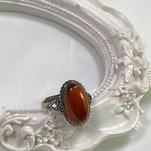 Load image into Gallery viewer, Vintage style S925 Garnet adjustable ring
