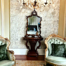 Load image into Gallery viewer, Antique mahogany fancy mirror ONLY well made hand carved stunning excellent

