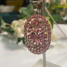 Load image into Gallery viewer, Pink sapphire flower pendent in s925
