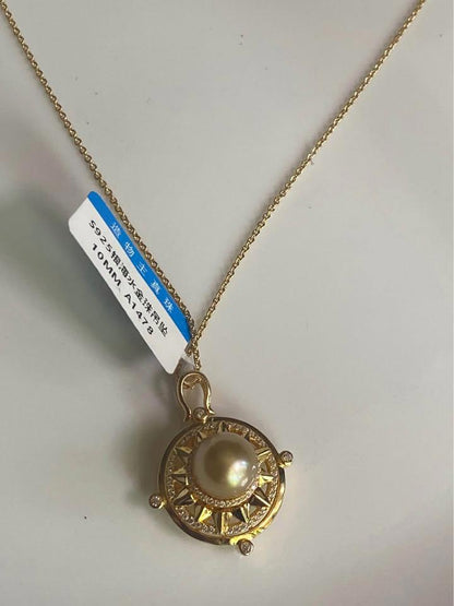 South Sea natural golden pearl swing earl pendant gold plated silver pendent