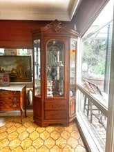 Load image into Gallery viewer, 228x50dx110w cm mahogany glass display cabinet excellent condition diamond shape
