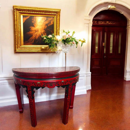 Antique Chinese Transformable Dining Set – 8 Chairs + Hall Stand+ round table