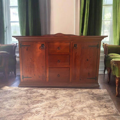 Solid timber refurbished sideboard antique style tall boy chest of drawers