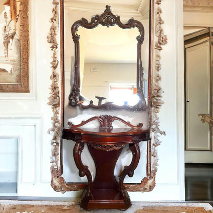 115x87cm antique timber mirror excellent condition