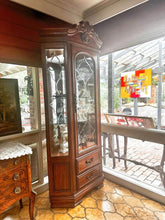 Load image into Gallery viewer, 228x50dx110w cm mahogany glass display cabinet excellent condition diamond shape
