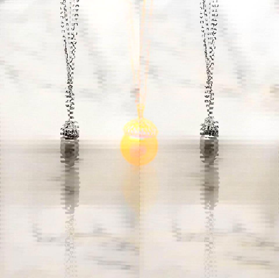 12mm S925 Seawater Gold Seawater Pearl Pendant with certificate