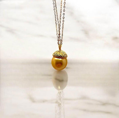 12mm S925 Seawater Gold Seawater Pearl Pendant with certificate