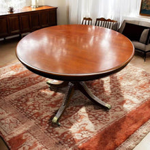 Load image into Gallery viewer, 1.1m vintage round table $150 solid timber with brass wheels and matching large anchors $150 each
