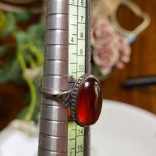 Load image into Gallery viewer, Vintage style S925 Garnet adjustable ring
