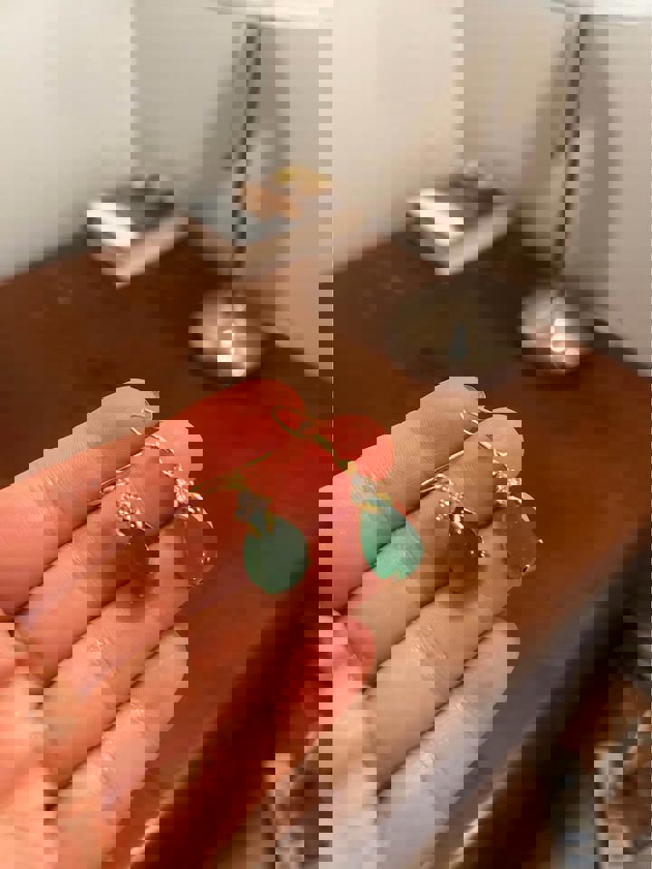 Natural green Jade earrings 18k gold filled 925 silver $239 and red jade necklaces $159