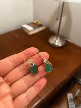 Load image into Gallery viewer, Natural green Jade earrings 18k gold filled 925 silver $239 and red jade necklaces $159
