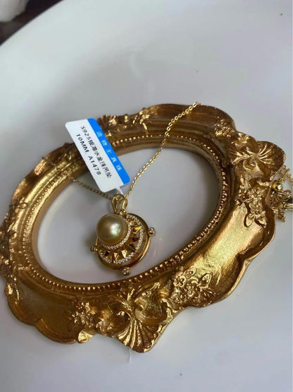 South Sea natural golden pearl swing earl pendant gold plated silver pendent
