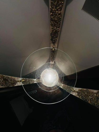 Unique white display glass shelf with LED light made in Italy