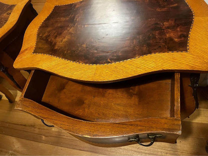 Elegant Vintage Side Tables with Brass Accents hall table hall stand bedside tables Louise XV