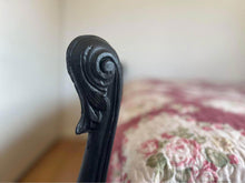 Load image into Gallery viewer, Elegant antique Black double Frame with Intricate Carvings with mattress
