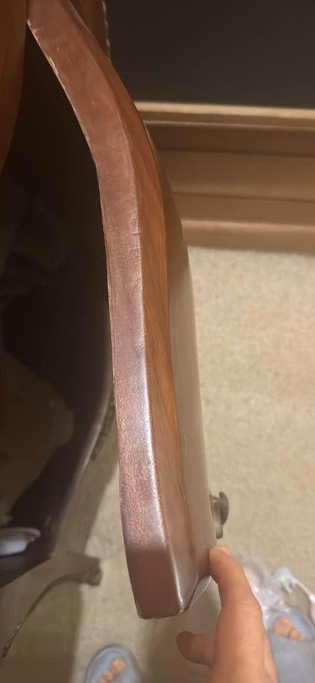 Louis XV Mahogany Cabinet with Marble Top & Brass Accents new condition