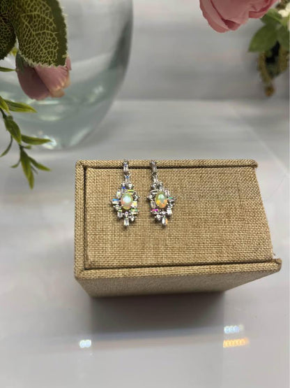Natural Opal silver earrings last minute gift Christmas gift
