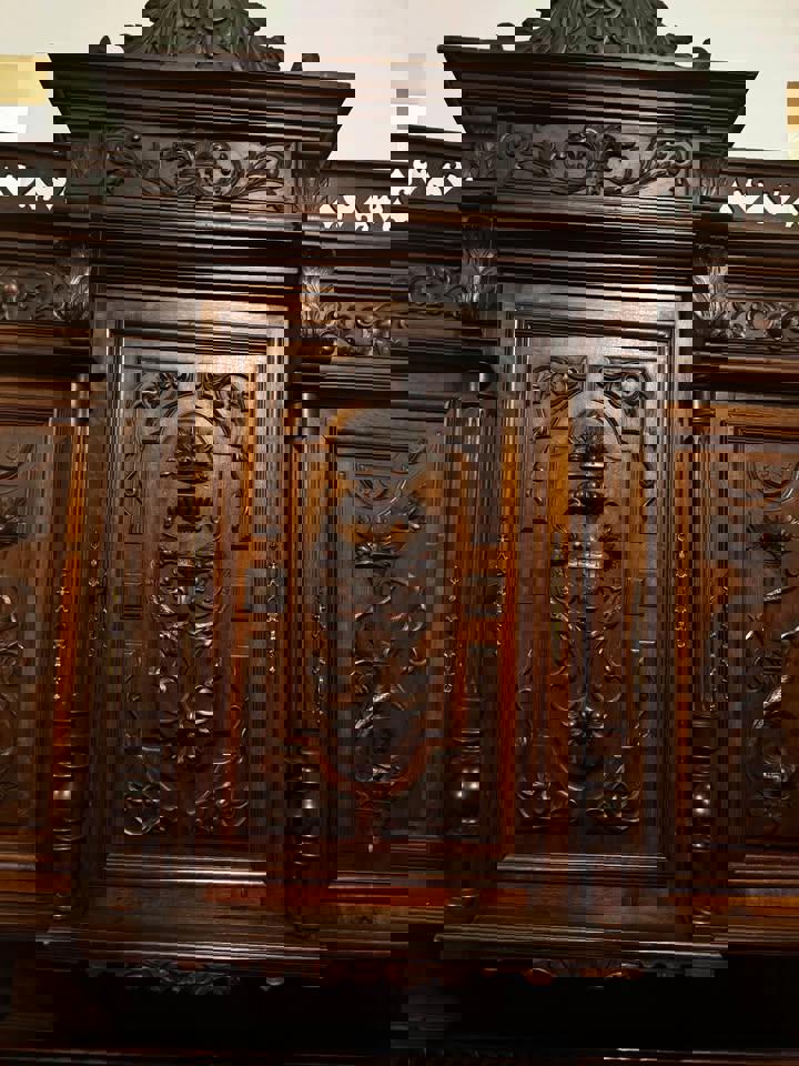 Antique Henry II wall unit sideboard buffet 1800s excellent condition