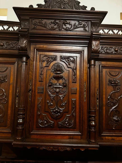 Antique Henry II wall unit sideboard buffet 1800s excellent condition