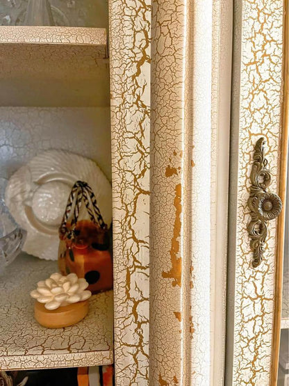 antique white large bookshelf sideboard buffet display cabinet wall unit