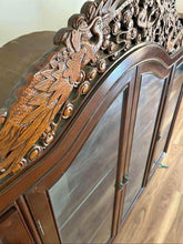 Load image into Gallery viewer, Chinese antique dragon and phoenix glass cabinet display cabinet 180x135x46cm
