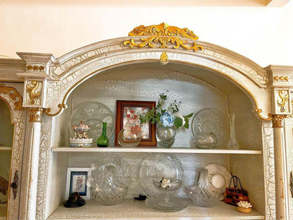 antique white large bookshelf sideboard buffet display cabinet wall unit