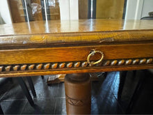 Load image into Gallery viewer, Antique small extended dining table solid timber with 4 chairs
