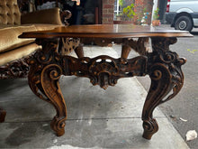 Load image into Gallery viewer, Baroque 3seat sofa brown vintage style  &amp; matching coffee table
