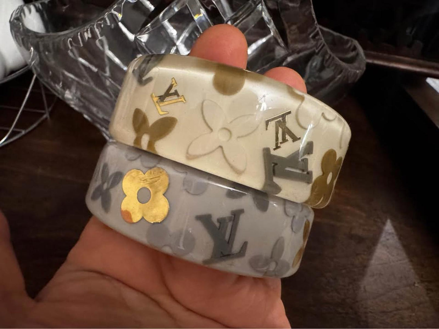 Fashion bangles cream and grey 2 colors available $69 each