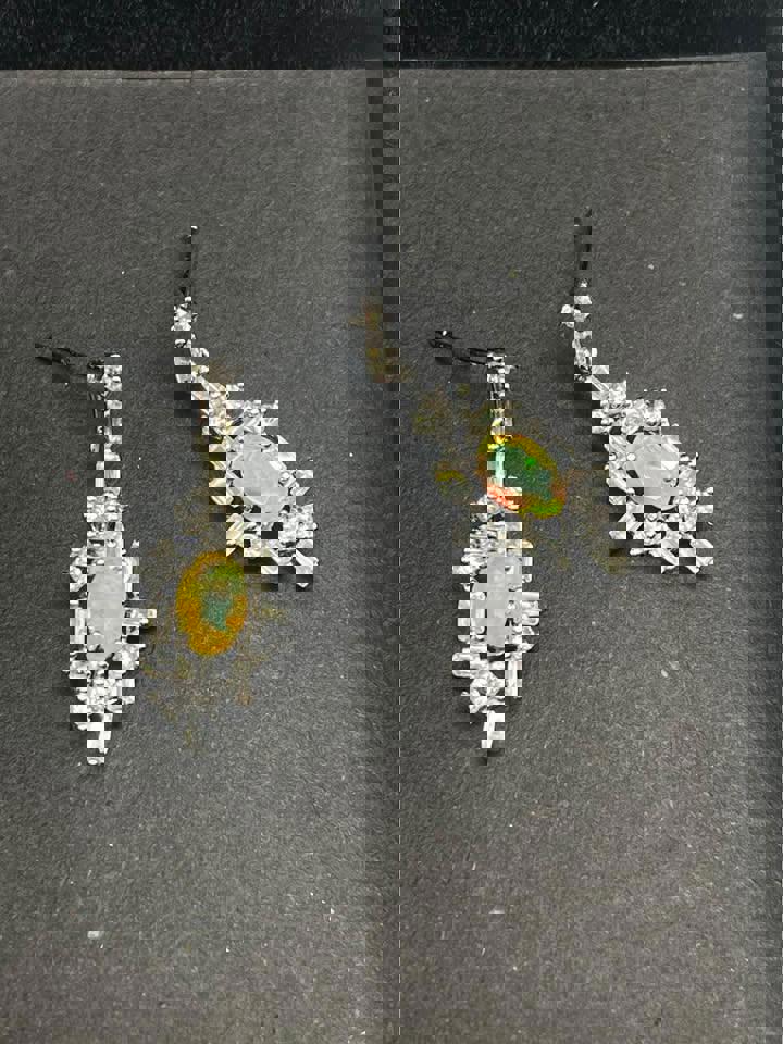 Natural Opal silver earrings last minute gift Christmas gift