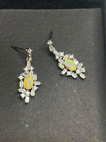 Natural Opal silver earrings last minute gift Christmas gift