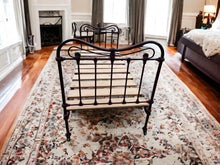 Load image into Gallery viewer, Antique steel single bed frame with wheels solid timber slats and
