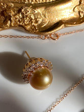 Load image into Gallery viewer, SouthSea gold natural pearl pendent earrings gold plated s925 silver ertificate
