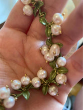 Load image into Gallery viewer, Handmade Women Lily Bell orchid Cultured Pearl Vintage Bracelets&amp; pendent
