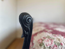 Load image into Gallery viewer, Elegant antique Black double Frame with Intricate Carvings with mattress
