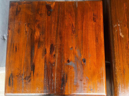 Rustic solid timber beside tables $300 for a pair and large coffee table $400