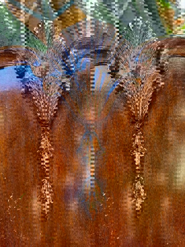 Antique solid mahogany double bed head and tail parts