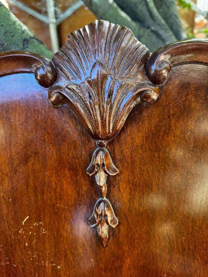 Antique solid mahogany double bed head and tail parts