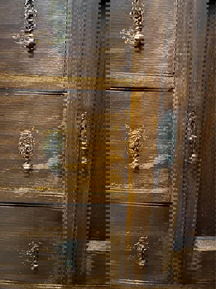 152x 52x100cm walnut solid timber antique tall boy sideboard hall stand TV stand