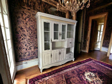Load image into Gallery viewer, White antique style French cabinet tall boy chest of drawers full length mirror bedside tables
