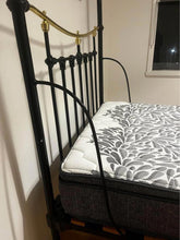 Load image into Gallery viewer, Antique king single iron frame over 100 years $500 with nearly new mattress
