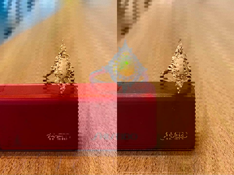 925 silver natural Opal ring brand new princess design gift for her adjustable