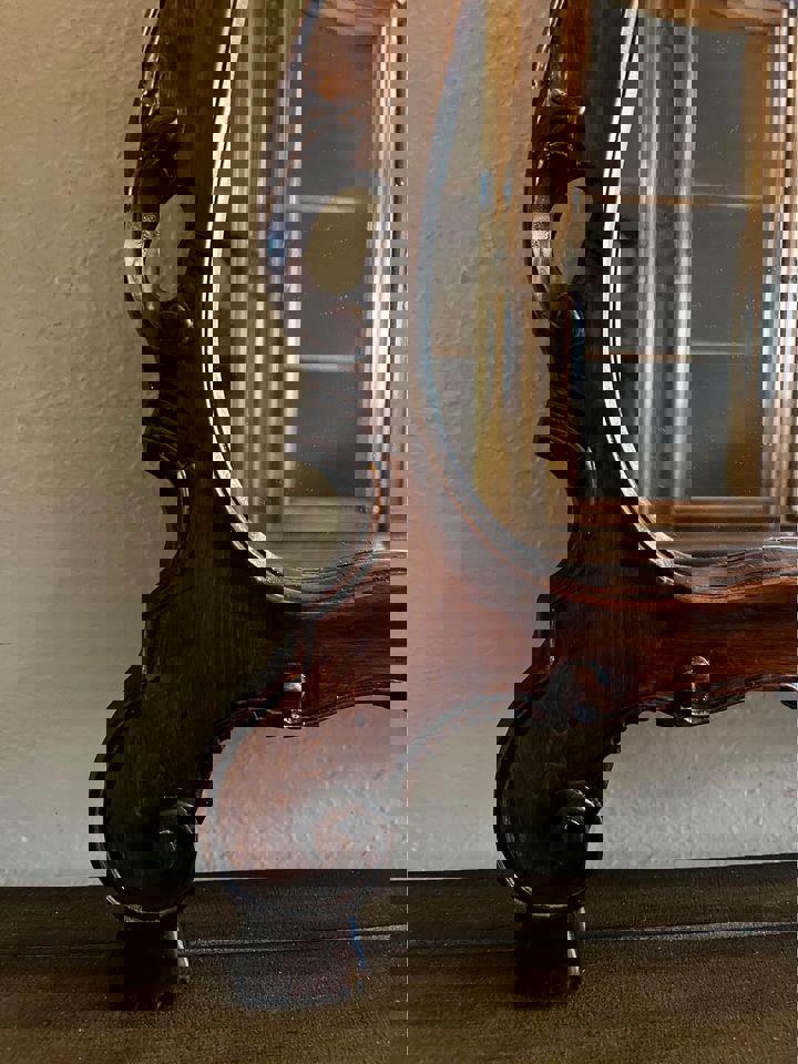 Antique timber frame rococo wall mirror